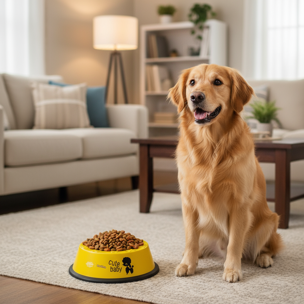 Pet Feeding Dish Yellow