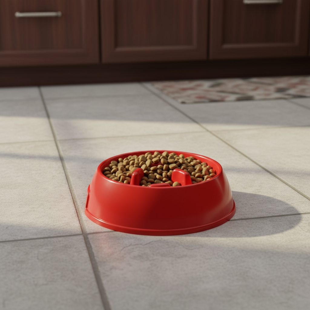 Pet Feeding Dish Bowl  Red