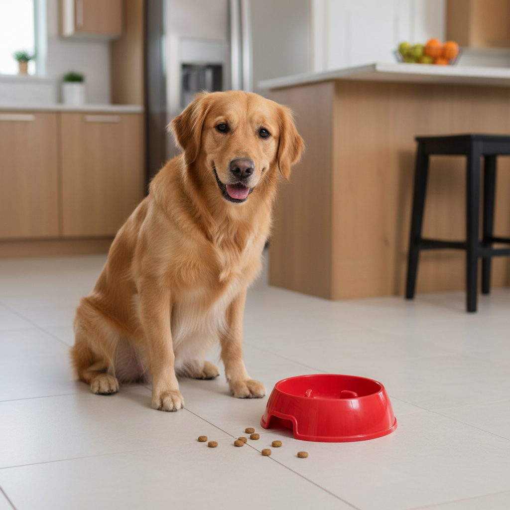 Pet Feeding Dish Bowl  Red