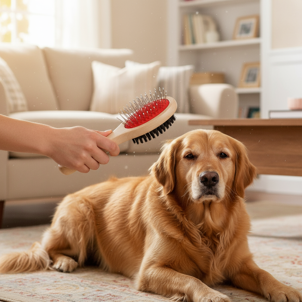 Dog Brush Stainless Steel with Plastic Handle