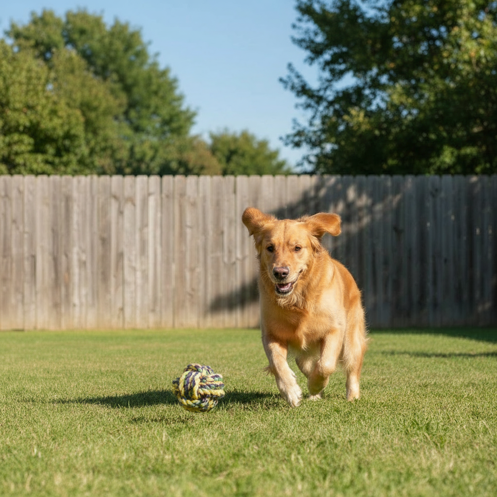 Dog Rope Toy Polyester Cotton Multicolour Ball