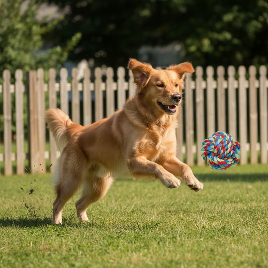 Dog Rope Toy Polyester Cotton Multicolour Ball
